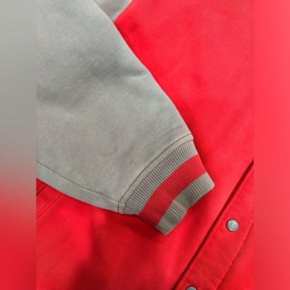 Vintage Champion Varsity Jacket XXL Gray Red Spell Collegiate Letterman Bomber - Picture 3 of 10